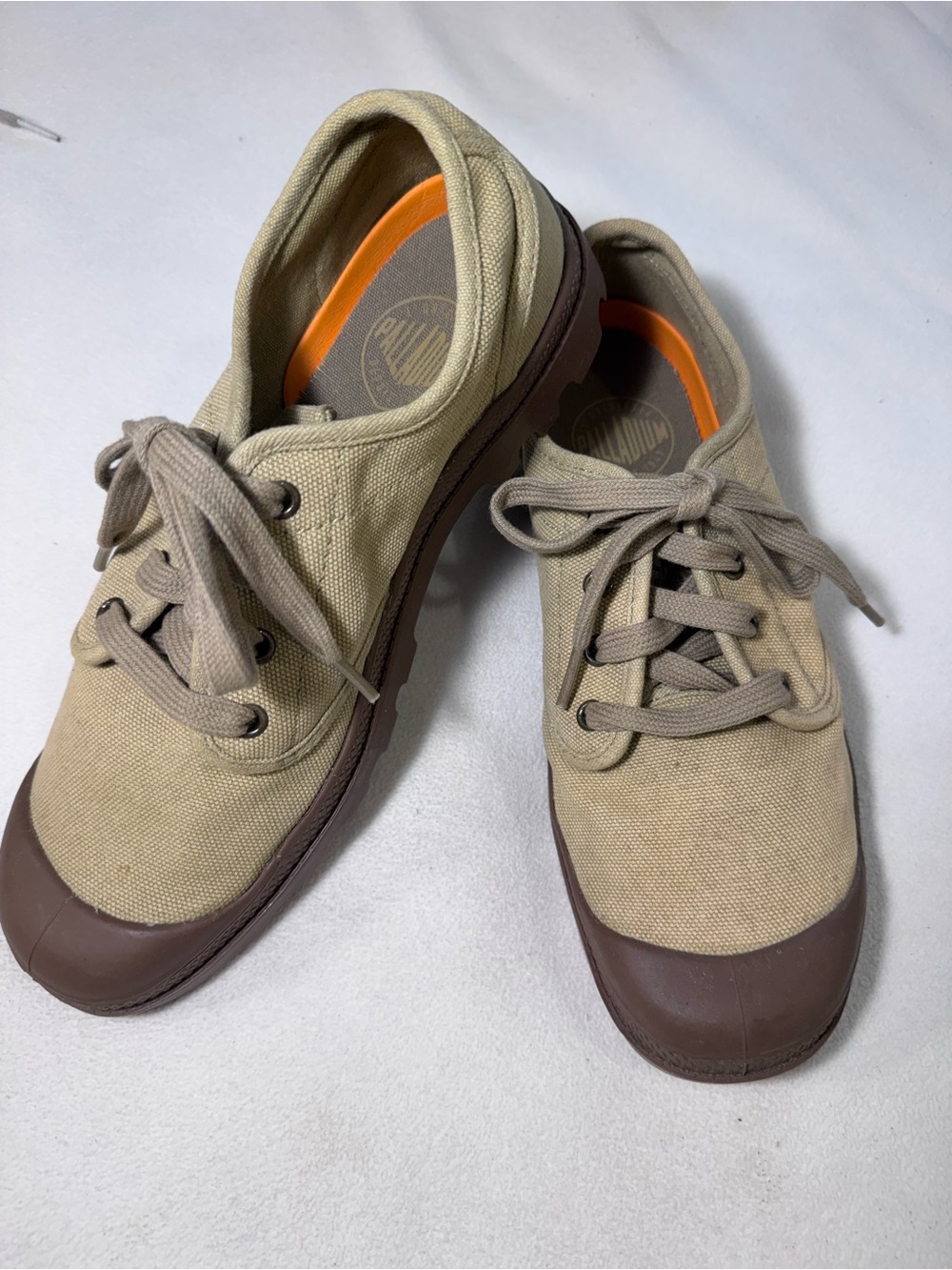 Palladium Pampa Oxford Canvas Shoes Men’s 9 Khaki Brown Lug Sole